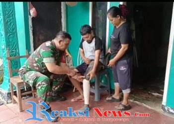 Babinsa Warungkiara Sertu H. Agus Ramdani Koramil 2203/Warungkiara Bantu Warga Dapatkan Kaki Palsu Lewat Kerja Sama Relawan Donatur
