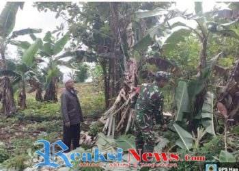 Serka Slamet Babinsa Mangunjaya Koramil 2203/Warungkiara Dukung Pembenahan Lokasi Pembangunan Koperasi Desa Merah Putih