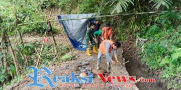 Serka Dodi Babinsa Tarisi Koramil 2203/Warungkiara Laksanakan Pengecekan Pembangunan Irigasi Program BWWS Provinsi Jabar