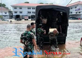 Yonkav 1 Kostrad Dukung Penanggulangan Bencana dengan Bantuan Logistik