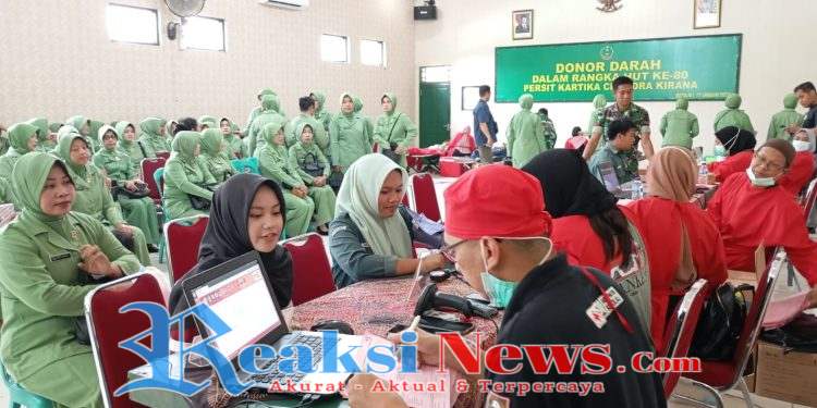 Semarak HUT ke-80 Persit, Persit KCK Cab XLV Dim 0724/Boyolali Gelar Donor Darah