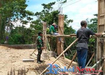 Babinsa Bojonggaling Sertu Ian Koramil 2203/Warungkiara Monitoring Pembangunan Koperasi Desa Merah Putih