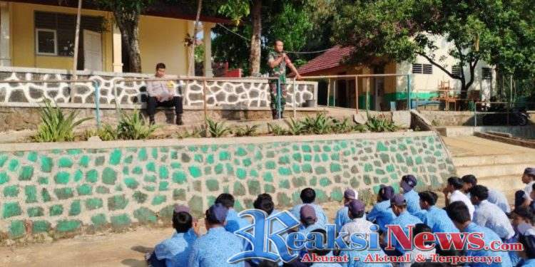 Kopda Kusdiarto Koramil 2203/Warungkiara Sosialisasikan MBG di Bulan Ramadhan kepada Pelajar SMPN 3 Warungkiara