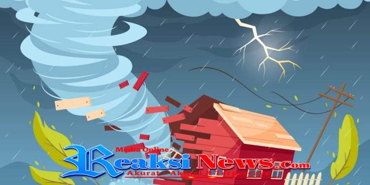 Angin Puting Beliung, Terjang Bangunan Huntara di Pabuaran Sukabumi, Hingga Enam Keluarga Kehilangan Tempat Tinggal