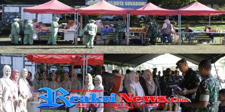 Dorong UMKM dan Ringankan Beban Warga, Kodim 0607 Sukabumi Gelar Bazaar Murah Ramadhan