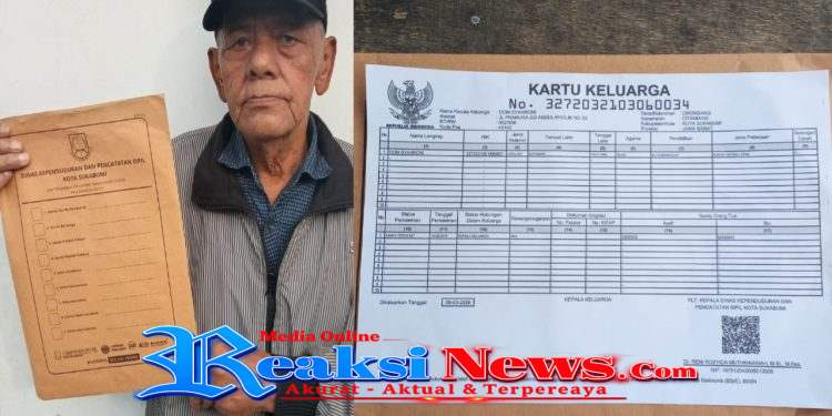 Oom Syahroni Warga Cikondang kecewa!, Disinyalir Terbitnya KK atas Nama dirinya oleh Disdukcapil Kota Sukabumi Cacat Prosedural