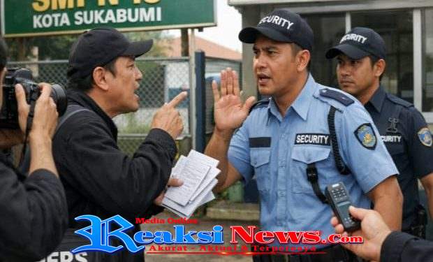 Diduga Halangi Tugas Jurnalistik, Oknum Security SMPN 13 Kota Sukabumi Cegah Wartawan Temui Bendahara Sekolah