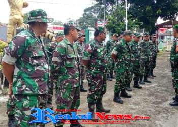 Apel Pasca Lebaran, Danramil 2203/Warungkiara Kapten Inf Agus Rahman Cek Kesiapan Personel