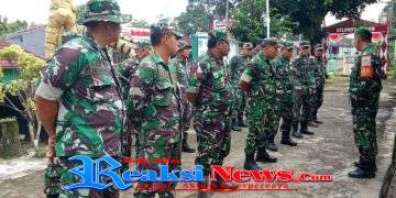 Apel Pasca Lebaran, Danramil 2203/Warungkiara Kapten Inf Agus Rahman Cek Kesiapan Personel
