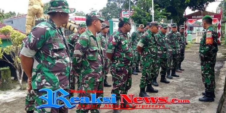 Apel Pasca Lebaran, Danramil 2203/Warungkiara Kapten Inf Agus Rahman Cek Kesiapan Personel