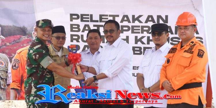 Peletakan Batu Pertama Kampung Mubarakah, Bupati Realisasikan Pembangunan Hunian Pasca Bencana
