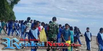 Disiplin Terpatri Wini Lestari, Satgas Pamtas Yonarhanud 2 Tanamkan Disiplin dan Jaga Kelestarian Alam Bagi Siswa SMP Wini