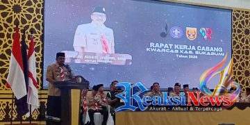 Danramil 2203/Warungkiara Kapten Inf Agus Rahman Wakili Dandim 0622, Hadiri Rakercab Kwarcab Pramuka Sukabumi 2026