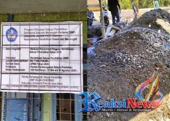 Diduga Material Bekas : Jadi Sorotan Proyek Revitalisasi SMP Islam Ciherang Sukabumi, Kepsek Sulit Dihubungi? Ada apa ya.!!!